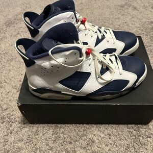 Air Jordan 6 Retro “Olympics” White and Blue Sneakers